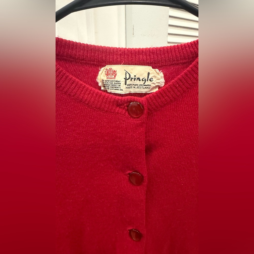 Vintage Pringle Short Sleeve Cardigan Cashmere Women’s Size S/M - Picture 2 of 6